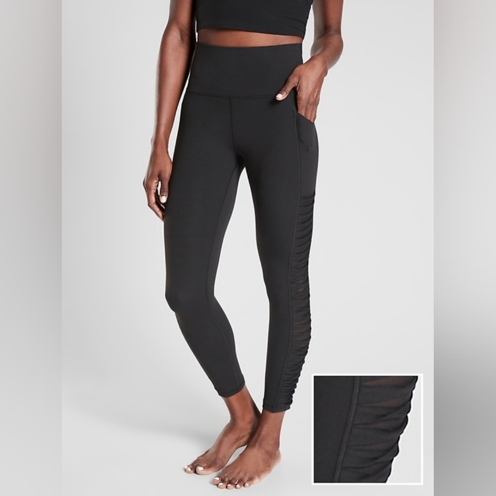 Cut Out Black Leggings Athletic Workout Tights Womens Large-XL